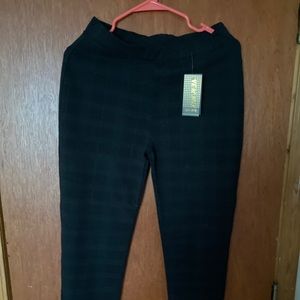 NWT Black Plaid Stretch Pants